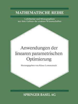 cover image of Anwendungen der Linearen Parametrischen Optimierung